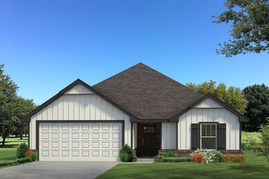 View of front of property featuring roof with shingles, an attached garage, board and batten siding, driveway, and a front lawn