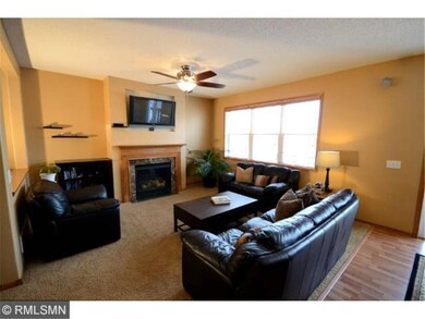 Main floor family room with gas fireplace