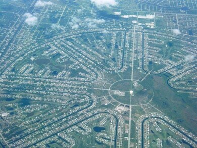 view of Rotonda from airplane window