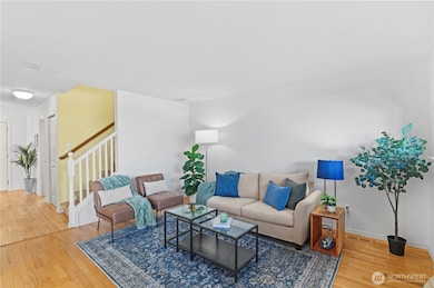 Large living area with cozy gas fireplace.