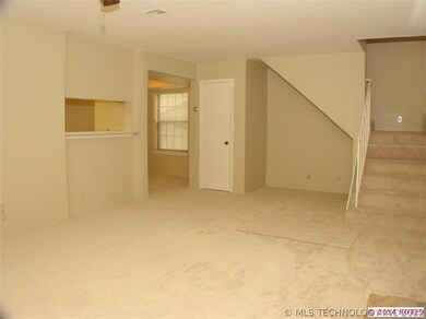 Recessed stairway to second level
