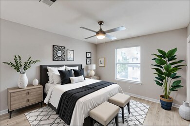 Bedroom featuring light wood finished floors and 