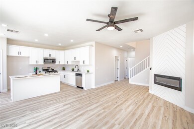 Kitchen with appliances with stainless steel finis