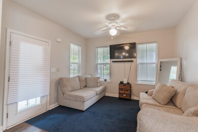 Living room with ceiling fan