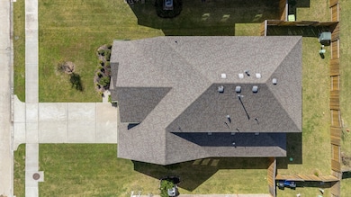 Overhead view showcasing the oversized lot, with a
