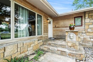 Stone veneer front porch