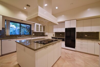 Kitchen with double ovens.