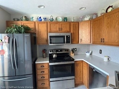 Kitchen with stainless steel appliances