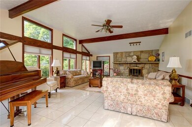 Artistic Italian marble floors FR w stone fireplace