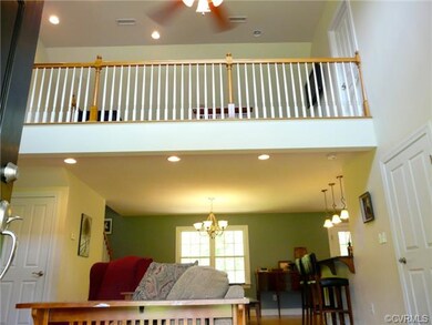 View from the family room to the loft area