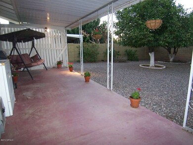 Covered patio over-looking back yard