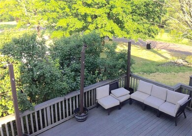 side view of deck and yard