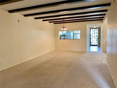 Large living and dining room.