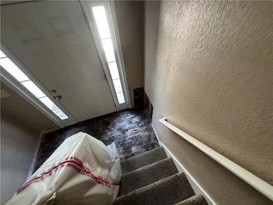 Stairs with a textured wall
