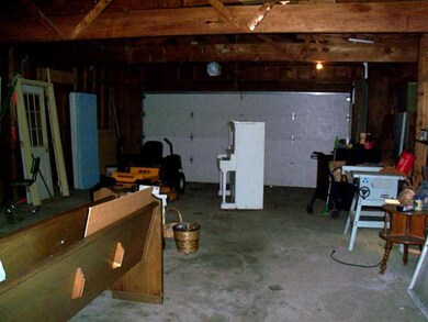 Garage. Very deep garage approx. 35 Ft. Space for workshop.