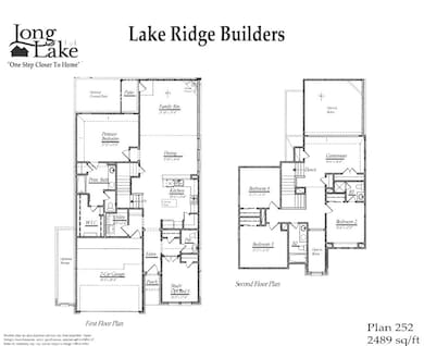 Plan 252 features 4 bedrooms, 3 full baths, 1 half bath, and over 2,400 square feet of living space.