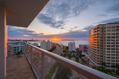Soak in breathtaking Sarasota Bay sunsets from this elevated balcony vantage point.