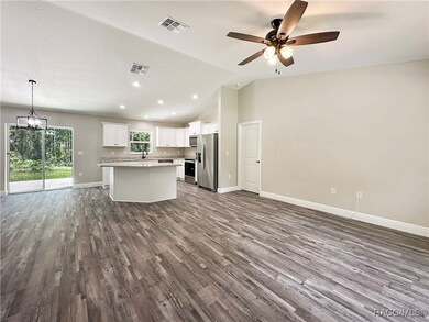 Open Concept living, dining & kitchen
