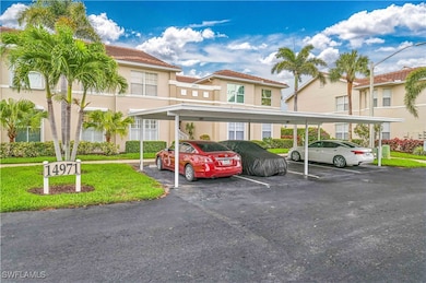 View of covered parking lot