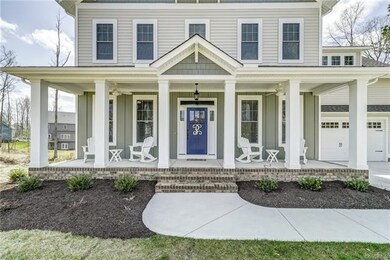Breezy front porch with wicker fans and cobalt blu