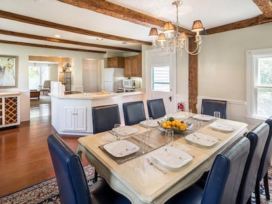 View from the dining area into the...