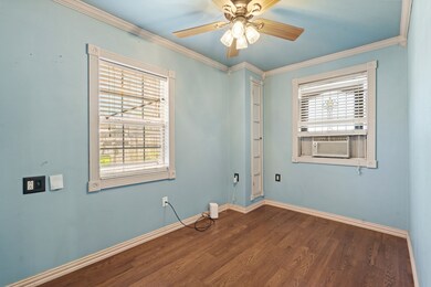 This flex room at the front of the house could bec