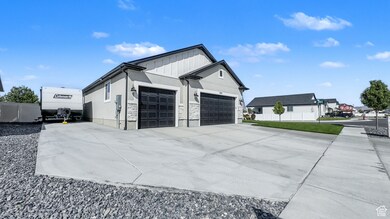 Garage with driveway