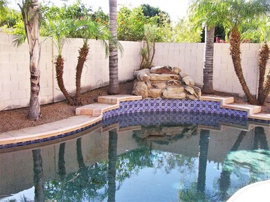 Waterfall feature on Pool