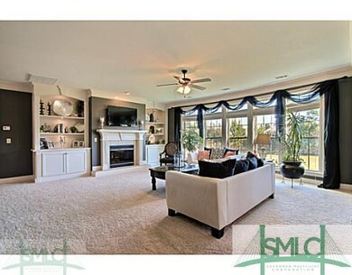 Living Room. Added Built-ins & fireplace