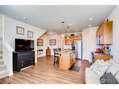 Open floorpan from living room to kitchen