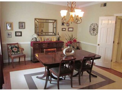 The dining room is very spacious.