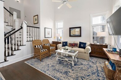 Main seating area with wall-mount TV