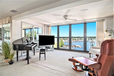 Music room overlooking Marina