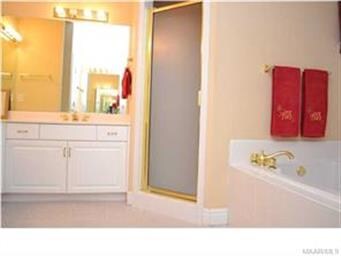 The master bath is spacious.