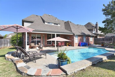 Beautiful backyard with large patio and inground p
