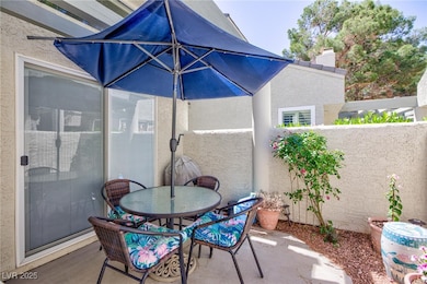View of patio featuring outdoor dining area
