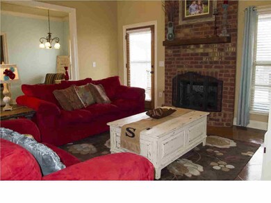 Roomy family room with gas fireplace