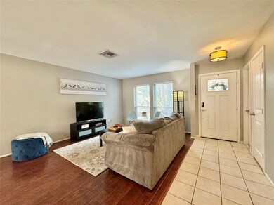 Hardwood floors in family room