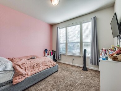Bedroom with carpet flooring