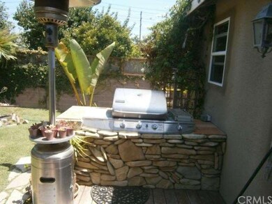 wood deck patio with built in Bbq 