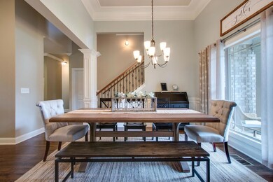 The formal dining room is perfect for dinner parties. 