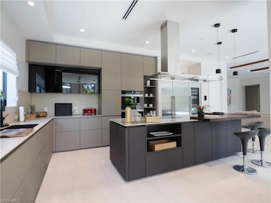 Kitchen with a center island
