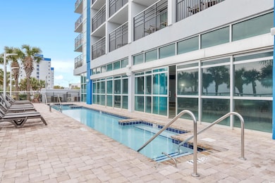 View of pool featuring a patio
