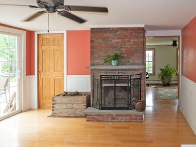 Family room with fireplace