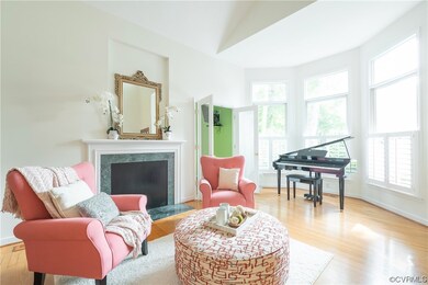 Bay windows, in living room, vaulted ceiling
