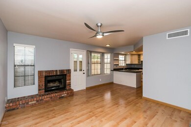 brick fireplace