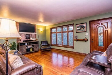 Living room with large window.