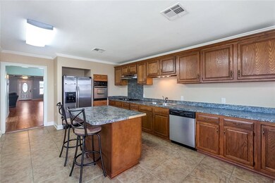 Large kitchen with stainless steel appliances!