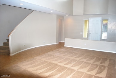Vaulted ceiling in living room/dining room area