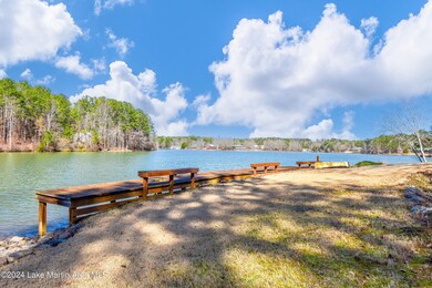 Walkway dock on lake